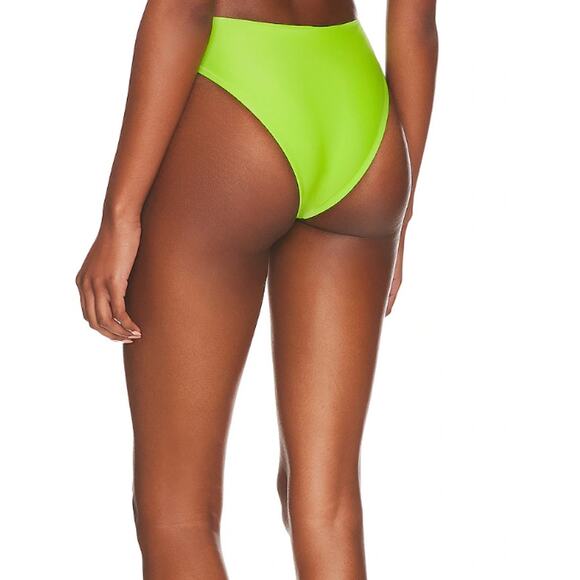Lovers + Friends Lime Green Bikini Bottom  XS Got Options Cheeky Rings $88 NEW - Picture 3 of 6